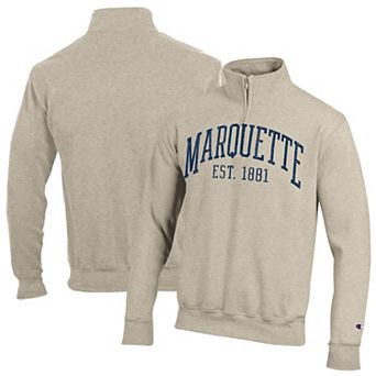 Men's Champion Cream Marquette Golden Eagles Established Date Quarter-Zip Pullover