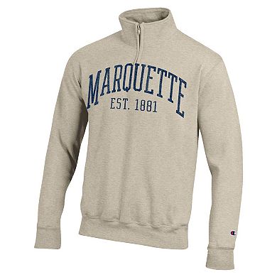 Men's Champion Cream Marquette Golden Eagles Established Date Quarter-Zip Pullover
