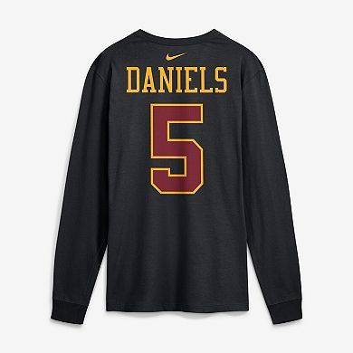 Men's Nike Jayden Daniels Black Washington Commanders Name & Number Long Sleeve T-Shirt