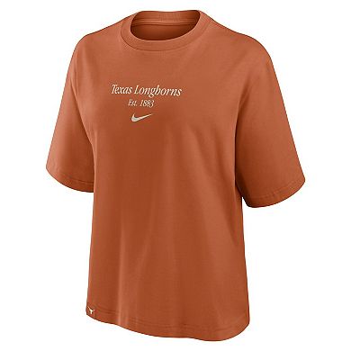 Women's Nike Texas Orange Texas Longhorns Established Tag Boxy T-Shirt