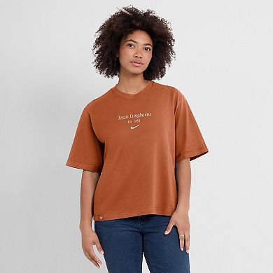 Women's Nike Texas Orange Texas Longhorns Established Tag Boxy T-Shirt
