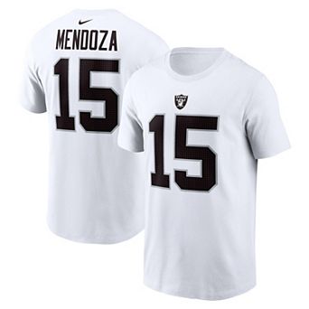 Men's Nike Fernando Mendoza White Las Vegas Raiders Name & Number T-Shirt