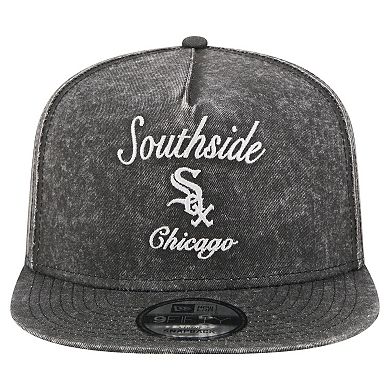 Men's New Era Black Chicago White Sox City Slogan A-Frame 9FIFTY Snapback Hat