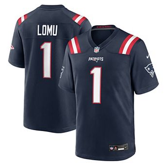 Men's Nike Navy New England Patriots Caleb Lomu Team Game Jersey
