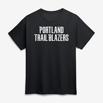Men's Logo Athletic Black Portland Trail Blazers Wordmark T-Shirt