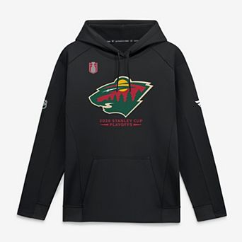 Men's Fanatics Black Minnesota Wild 2026 Stanley Cup Playoffs Authentic Pro Rink Fly Fleece Hoodie