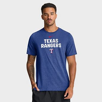 Men's Nike Heather Royal Texas Rangers Stacked Tri-Blend T-Shirt