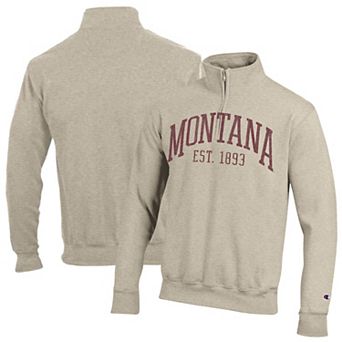 Men's Champion Cream Montana Grizzlies Established Date Quarter-Zip Pullover