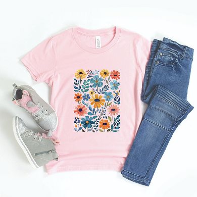The Juniper Shop Watercolor Daisy Garden Youth Short Sleeve Tee