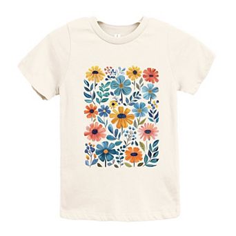 The Juniper Shop Watercolor Daisy Garden Youth Short Sleeve Tee