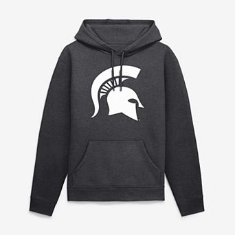 Men's Logo Athletic Heather Charcoal Michigan State Spartans Sunset Hoodie