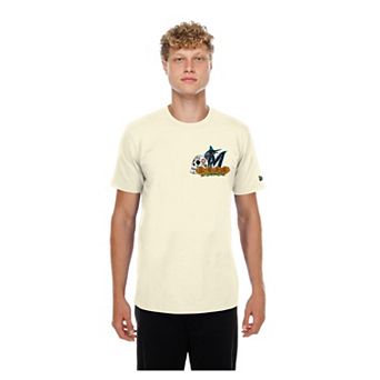 Men's New Era Natural Miami Marlins Dia de los Muertos Sugar Skull T-Shirt