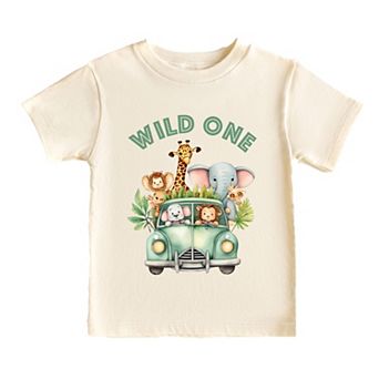 The Juniper Shop Wild One Animals Car Toddler Short Sleeve Tee