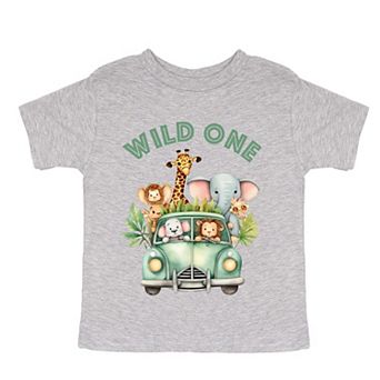 The Juniper Shop Wild One Animals Car Toddler Short Sleeve Tee