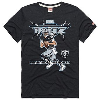 Unisex Homage Fernando Mendoza Charcoal Las Vegas Raiders NFL Blitz Player T-Shirt