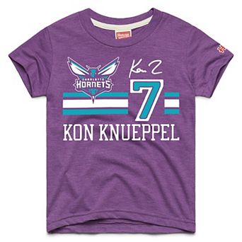 Youth Homage Kon Knueppel Purple Charlotte Hornets Remix Signature Name & Number Tri-Blend T-Shirt