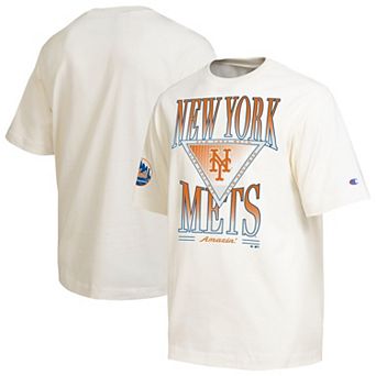Men's Champion Cream New York Mets Traditions Two Locations T-Shirt
