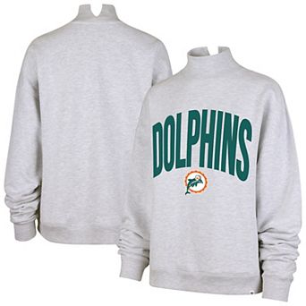 Women's '47 Gray Miami Dolphins Subtle Muse Mock Neck Sweatshirt