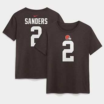 Women's Nike Shedeur Sanders Brown Cleveland Browns Name & Number T-Shirt