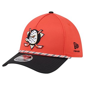 Men's New Era Orange/Black Anaheim Ducks 39THIRTY Two-Tone Featherweight M-Crown Flex Hat
