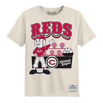 Preschool Mitchell & Ness Cream Cincinnati Reds Step Back Up T-Shirt