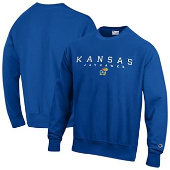 Men's Champion Royal Kansas Jayhawks Relentless Reverse Weave Sweatshirt