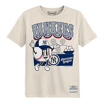 Preschool Mitchell & Ness Cream New York Yankees Step Back Up T-Shirt