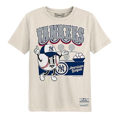 Preschool Mitchell & Ness Cream New York Yankees Step Back Up T-Shirt