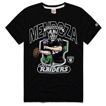 Unisex Homage Fernando Mendoza Black Las Vegas Raiders Caricature Player Graphic Tri-Blend T-Shirt