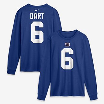 Men's Nike Jaxson Dart Royal New York Giants Name & Number Long Sleeve T-Shirt
