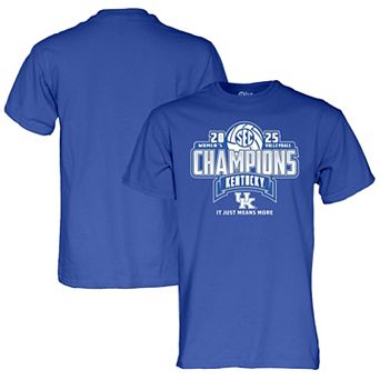 Unisex Blue 84 Royal Kentucky Wildcats 2025 SEC Volleyball Regular Season Champions Locker Room T-Shirt