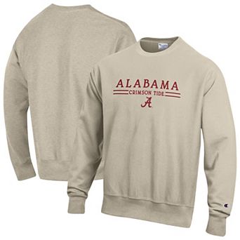 Men's Champion Oatmeal Alabama Crimson Tide Reverse Weave Crewneck Sweatshirt