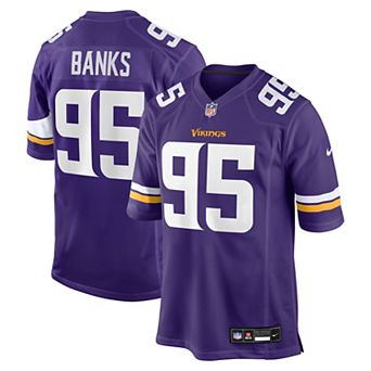 Men's Nike Caleb Banks Purple Minnesota Vikings 2026 NFL Draft First Round Pick No. 18 Team Game Jersey