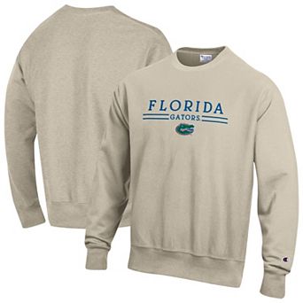 Men's Champion Oatmeal Florida Gators Reverse Weave Crewneck Sweatshirt