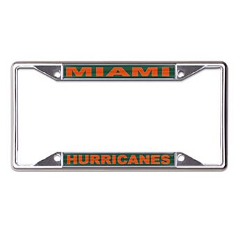 WinCraft Miami Hurricanes Printed Wordmark Metal License Plate Frame