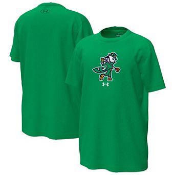 Youth Under Armour Kelly Green Notre Dame Fighting Irish Golfing Leprechaun Tech Stretch Performance T-Shirt