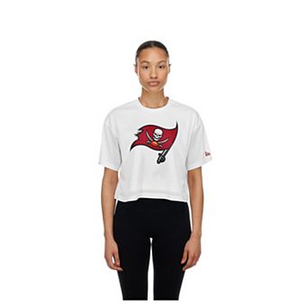Women's New Era White Tampa Bay Buccaneers Summer Mesh Cropped Boxy T-Shirt