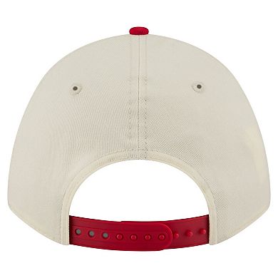 Men's New Era Natural/Scarlet Ohio State Buckeyes Prepster 9FORTY M-Crown Adjustable Hat