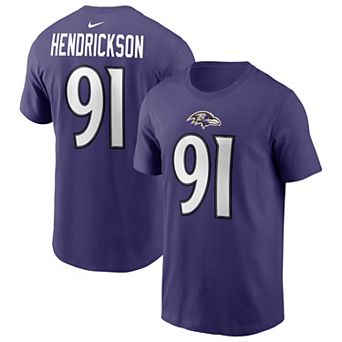 Men's Nike Trey Hendrickson Purple Baltimore Ravens Name & Number T-Shirt