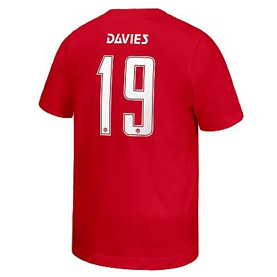 Youth Nike Alphonso Davies Red Canada Soccer Home Player Name & Number T-Shirt