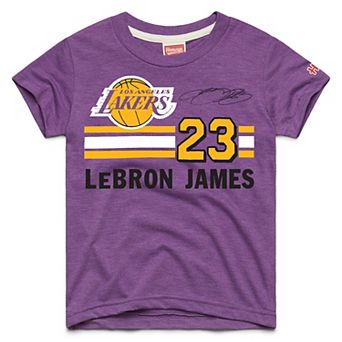 Youth Homage LeBron James Purple Los Angeles Lakers Remix Signature Name & Number Tri-Blend T-Shirt