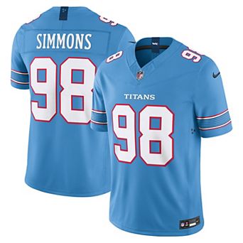 Men's Nike Jeffery Simmons Light Blue Tennessee Titans Vapor F.U.S.E. Sewn Down Limited Jersey