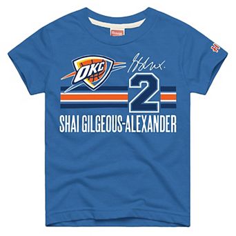 Youth Homage Shai Gilgeous-Alexander Blue Oklahoma City Thunder Remix Signature Name & Number Tri-Blend T-Shirt