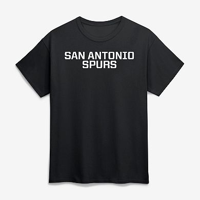 Men's Logo Athletic Black San Antonio Spurs Wordmark T-Shirt