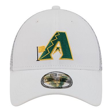 Men's New Era White Arizona Diamondbacks Flag 9FORTY Trucker Adjustable Hat
