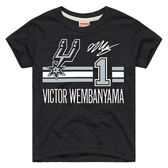 Youth Homage Victor Wembanyama Charcoal San Antonio Spurs Remix Signature Name & Number Tri-Blend T-Shirt