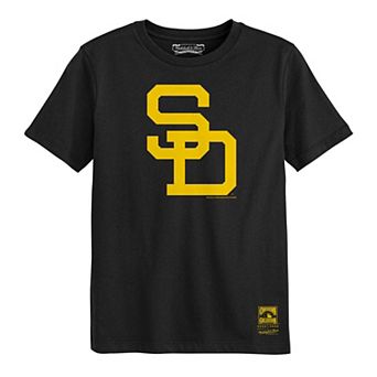 Preschool Mitchell & Ness Black San Diego Padres Retro Logo T-Shirt