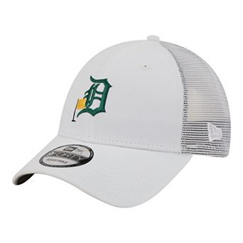 Men's New Era White Detroit Tigers Flag 9FORTY Trucker Adjustable Hat