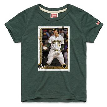 Youth Homage Nick Kurtz Green Athletics Topps Baseball Card Tri-Blend T-Shirt
