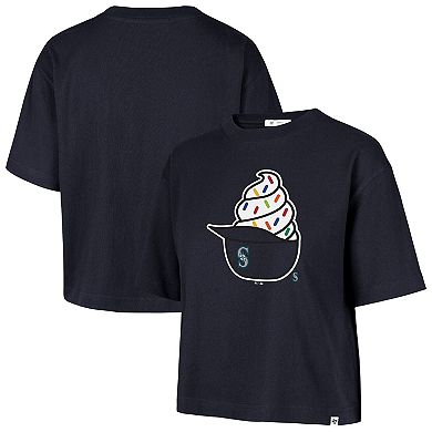 Women's '47 Navy Seattle Mariners Ice Cream Helmet T-Shirt